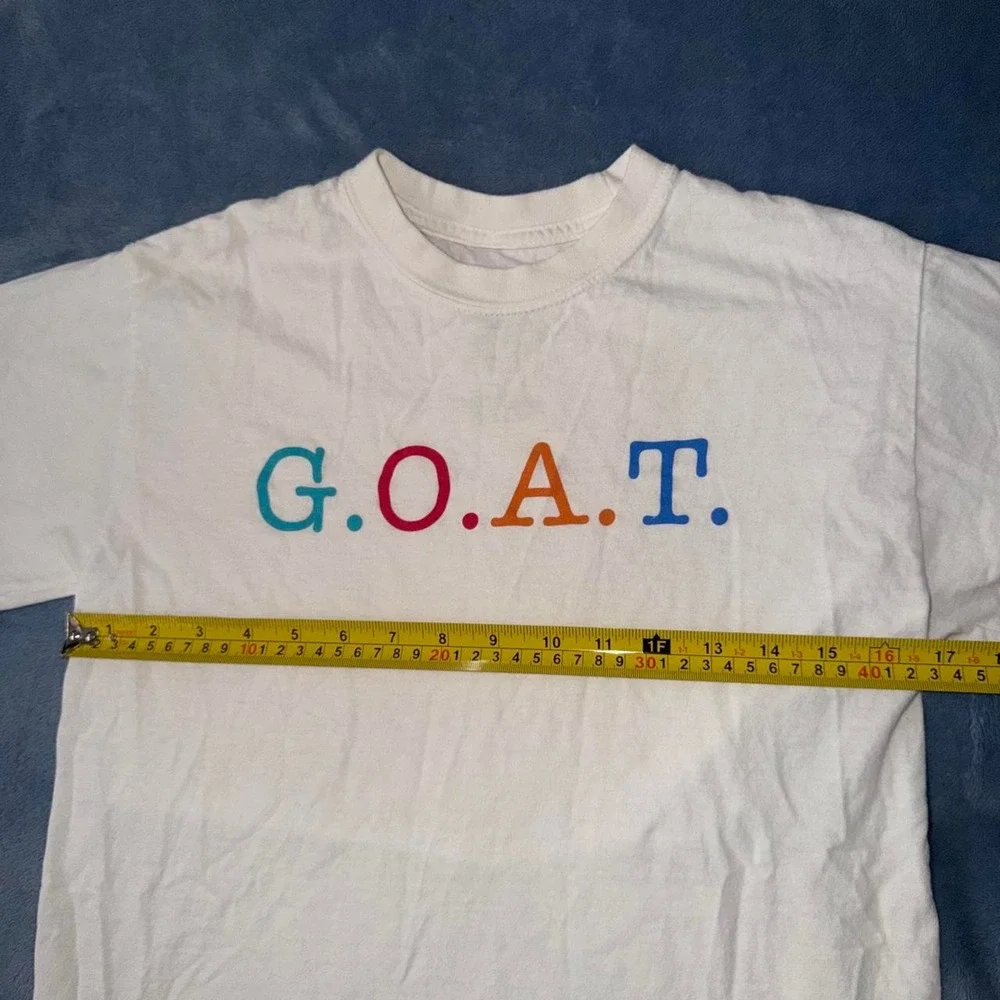 White cotton G.O.A.T. tee